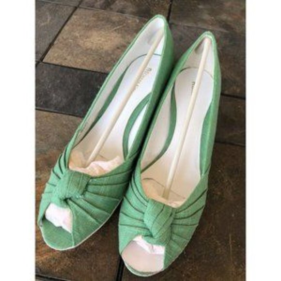Etienne Aigner Shoes - ETIENNE AIGNER DIPLOMAT WEDGE PEEP TOE ESPADRILLE HEELS